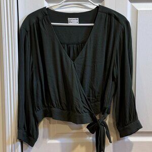 Frank & Oak Green Wrap Shirt - Women's Medium